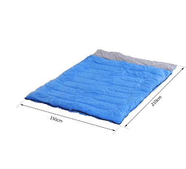 Polyester Double Size Camper Sleeping Bag Blue