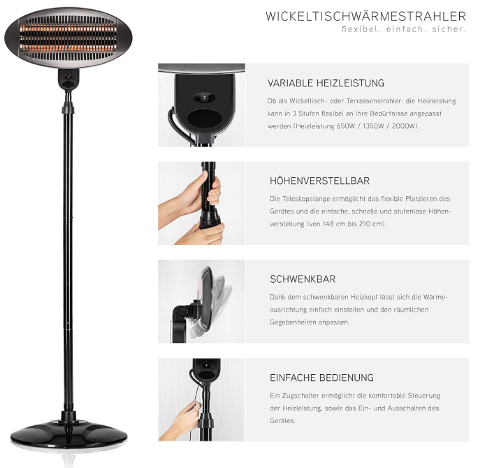 Heater Splinter with Protection Stand, Wall-Mountable, Safe and Efficient Space Heater for Home and Office Use