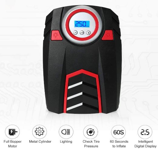 Portable 12V DC Air Pump, With LED Display