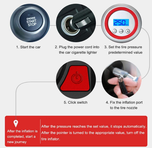 Portable 12V DC Air Pump, With LED Display