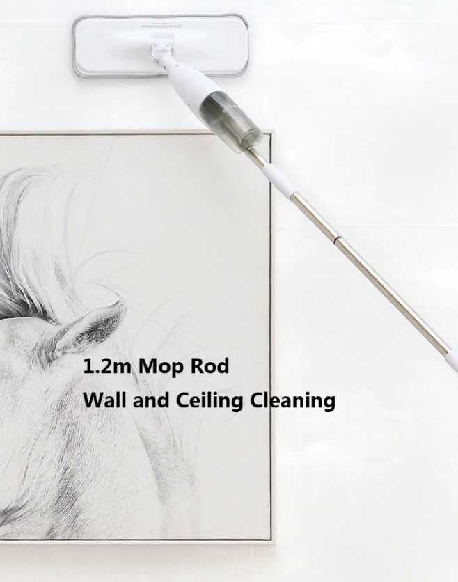 Water Spray Mop Floor Cleaner Spraying Sweeper Floor Cleaner Carbon Fiber Dust Mops 360 Rotating Rod Tank Waxing Mop