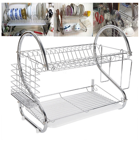 Dish Rack Holder for Drying and Storage – Kitchen Sink Organizer for Plates, Cups, and Utensils
