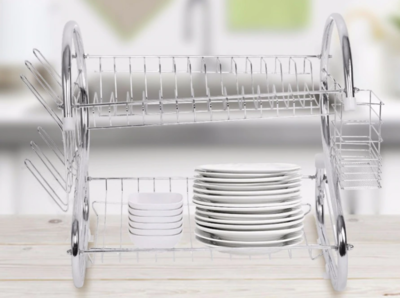 Dish Rack Holder for Drying and Storage – Kitchen Sink Organizer for Plates, Cups, and Utensils