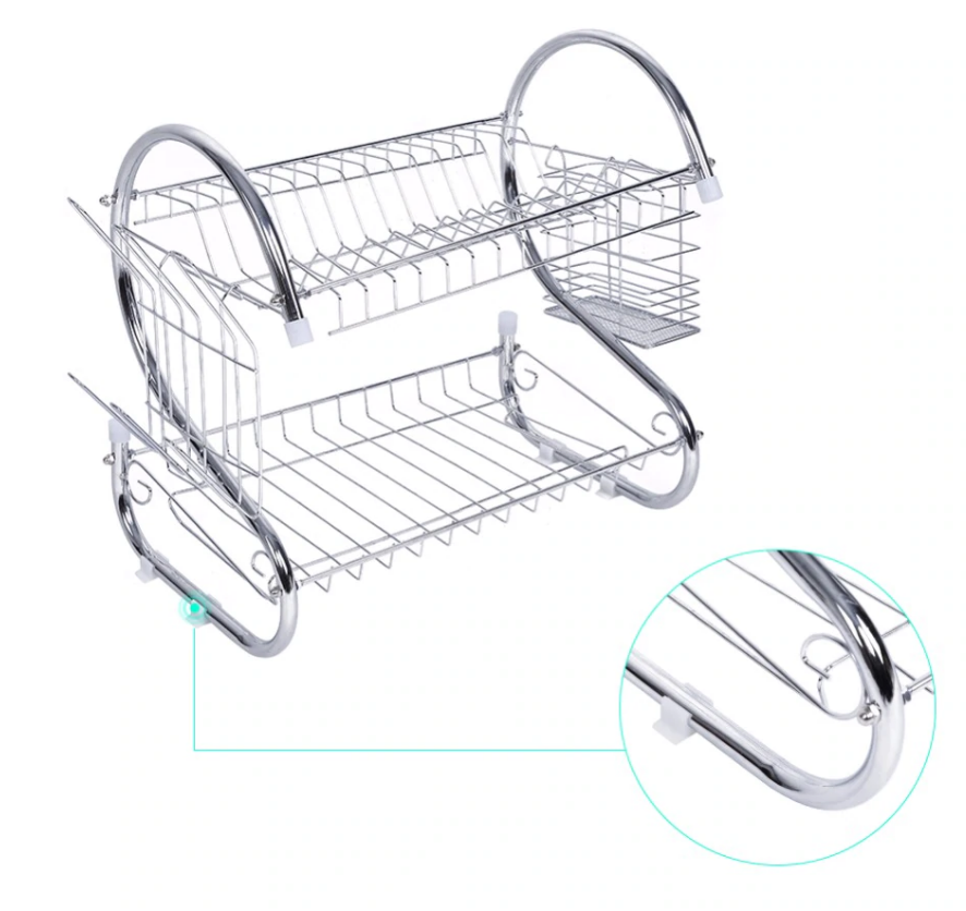 Dish Rack Holder for Drying and Storage – Kitchen Sink Organizer for Plates, Cups, and Utensils