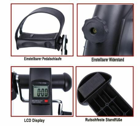 Mini Pedal Exercise Bike LCD Display Cycling Trainer Home Exerciser Equipment Fitness Arm
