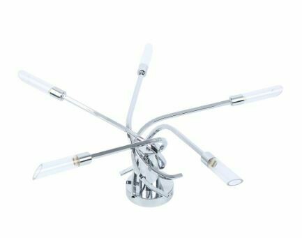 Ceiling Light 5 Arm Bulb Chandelier, Chrome Fixture for Living Room, Lounge, and Xmas Decor