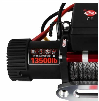 Electric Synthetic Rope Winch 6123.5Kg – Heavy-Duty Gear Train Winch with Roller Fairlead for Off-Road and Industrial Use