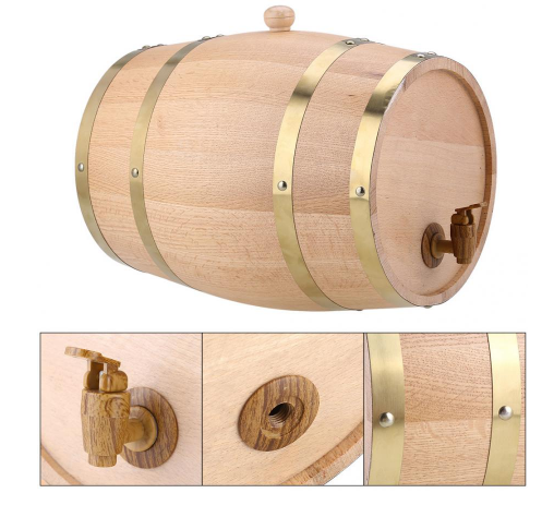 Solid Wood Whiskey Barrel