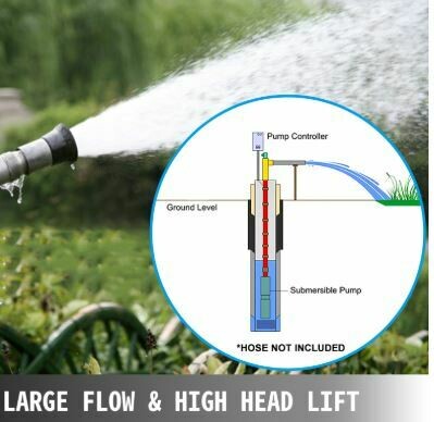 Stainless Steel Water Pump 2000L/H 100M Head Garden Home Agricultural Irrigation