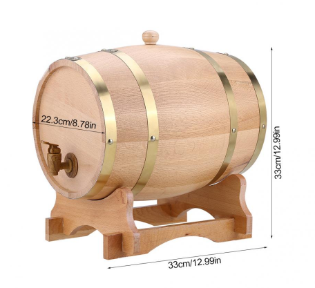 Solid Wood Whiskey Barrel