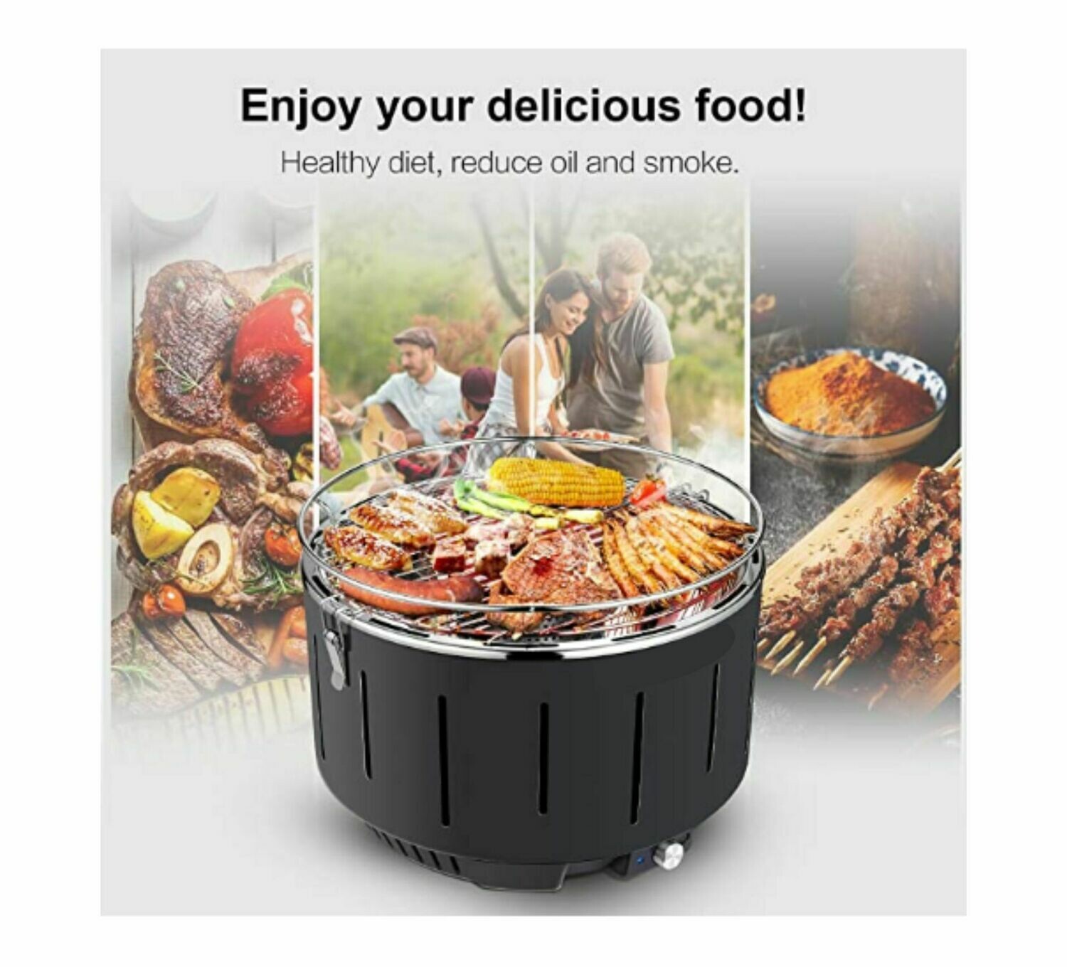 Portable Smokeless Barbecue Charcoal Grill
