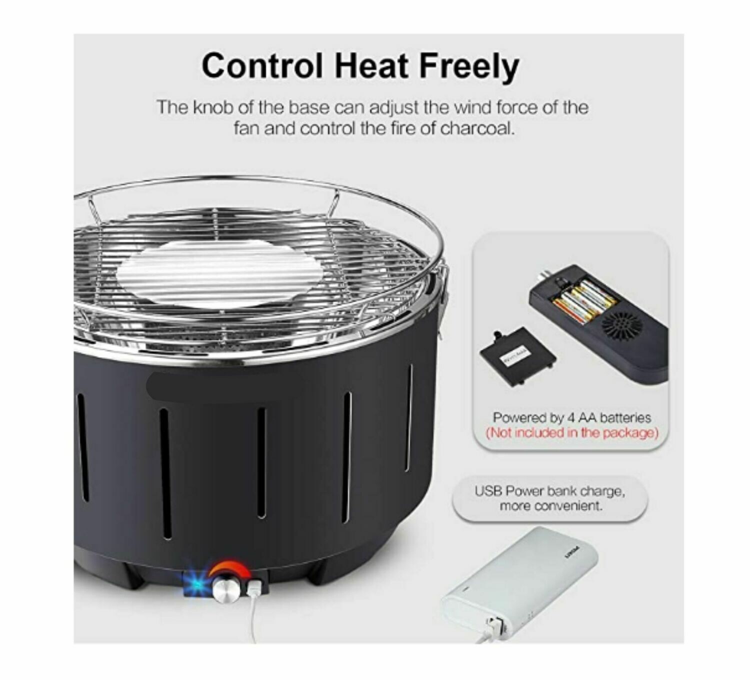 Portable Smokeless Barbecue Charcoal Grill