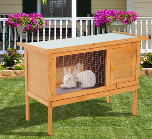 Rabbit Hutch Wood With Removable Drawer
