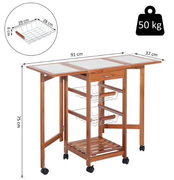 High Quality Kitchen Trolley with Storage Shelves and Wheels for Home and Dining Organization