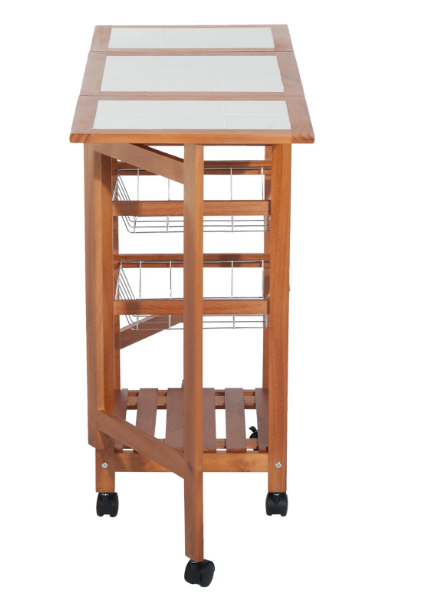 High Quality Kitchen Trolley with Storage Shelves and Wheels for Home and Dining Organization
