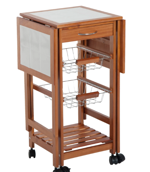 High Quality Kitchen Trolley with Storage Shelves and Wheels for Home and Dining Organization