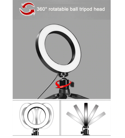 Phone Video Light Lamp With Tripods Selfie Stick