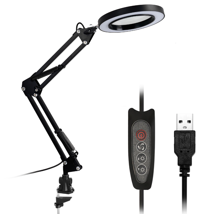 Foldable Desktop Lamp Magnifier LED Light