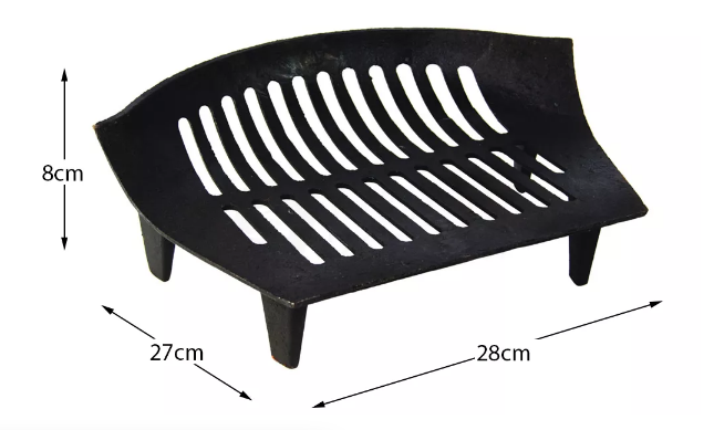 Cast Iron Fire Grate – Durable Fireplace Log Holder for Wood Burning