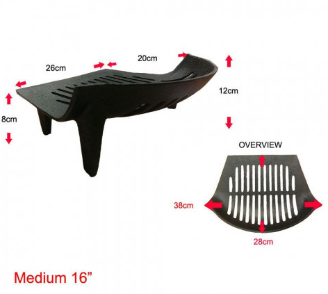 Cast Iron Fire Grate – Durable Fireplace Log Holder for Wood Burning