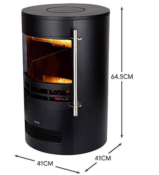 Electric Stove Fireplace with Adjustable Thermostat – Energy-Efficient Heater for Home and Office Warmth