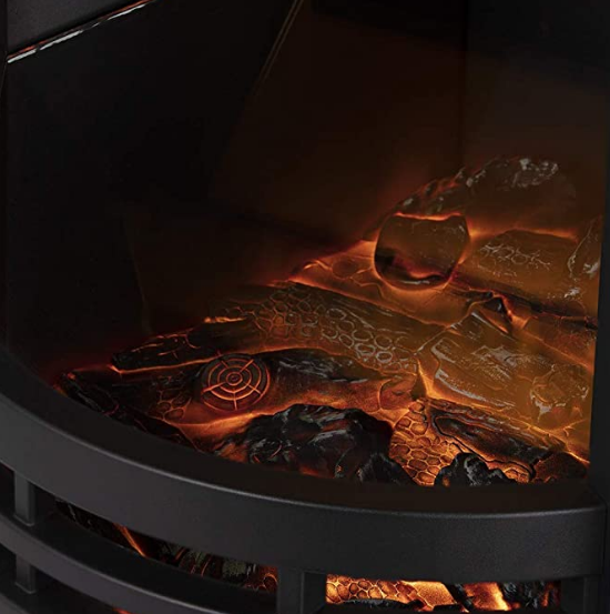 Electric Stove Fireplace with Adjustable Thermostat – Energy-Efficient Heater for Home and Office Warmth