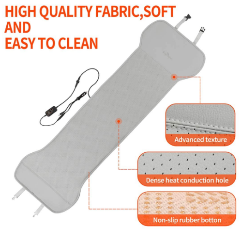 Heated Car Seat Cushion for Winter Comfort, Adjustable Temperature, and Fast Heating for Car, Truck, and SUV Seats