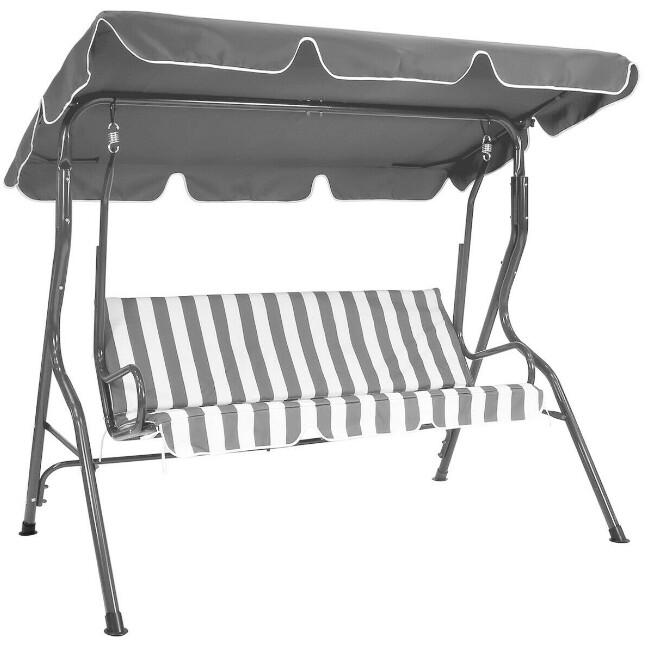 Garden Swing Seat Hammock Chair with Adjustable Sunshade Canopy for Outdoor Relaxation