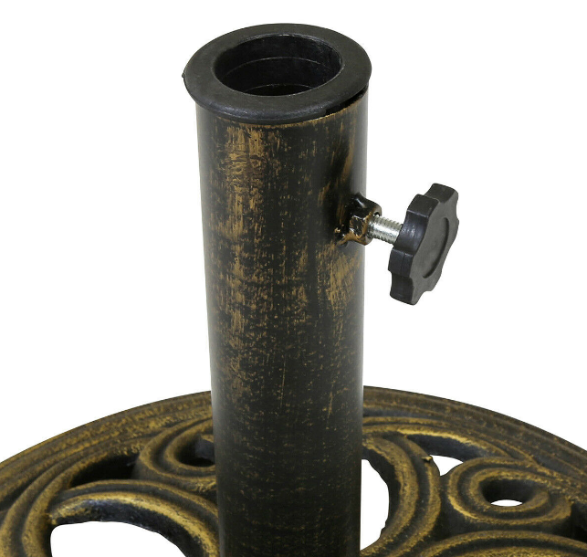 Cast Iron Patio Umbrella Base Stand – Heavy-Duty Parasol Holder for Outdoor Use