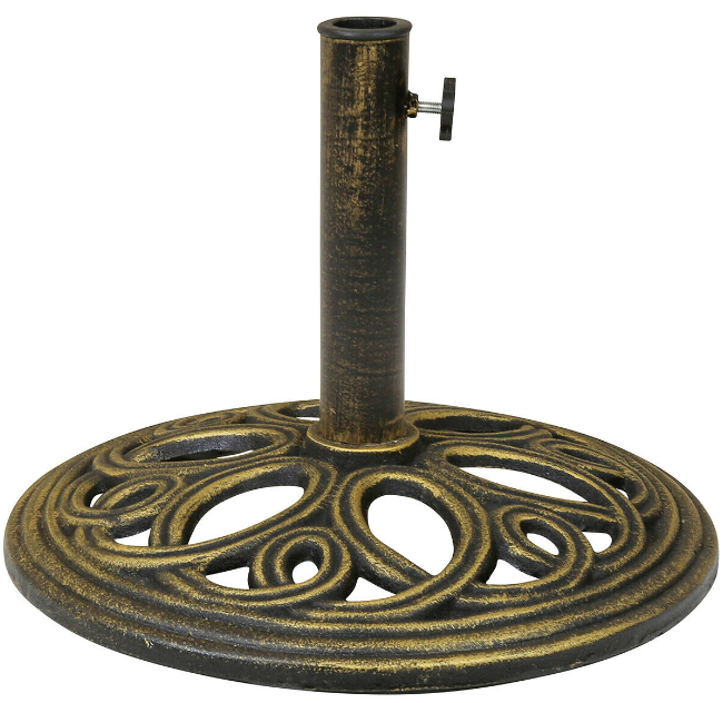 Cast Iron Patio Umbrella Base Stand – Heavy-Duty Parasol Holder for Outdoor Use