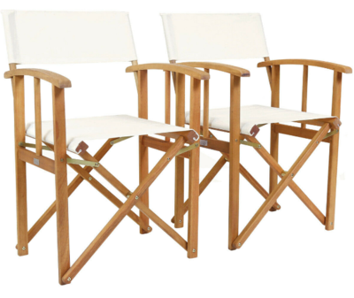 Pair Of Folding Wooden Chairs