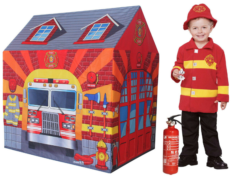 Fire Station Playhouse for Kids – Interactive Firefighter-Themed Toy Playhouse with Realistic Features for Imaginative Play