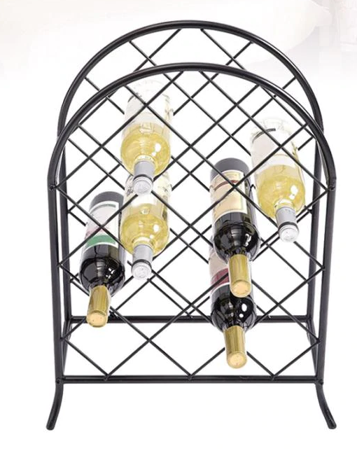 Decorative Iron Wine Rack for Home, Kitchen, and Café – Stylish Houseware Display for Wine Bottles