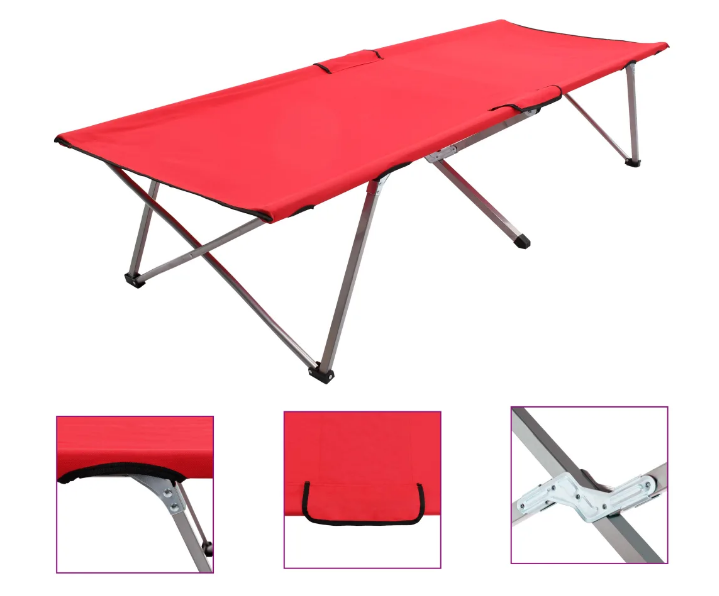 Foldable Camping Bed with Portable Carry Bag, Lightweight and Compact Sleeping Cot for Outdoor Use