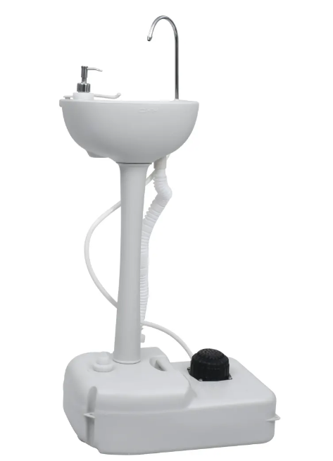 Handwash Stand with Water Tank for Camping, Portable Sink Station with Soap Dispenser and Foot Pump