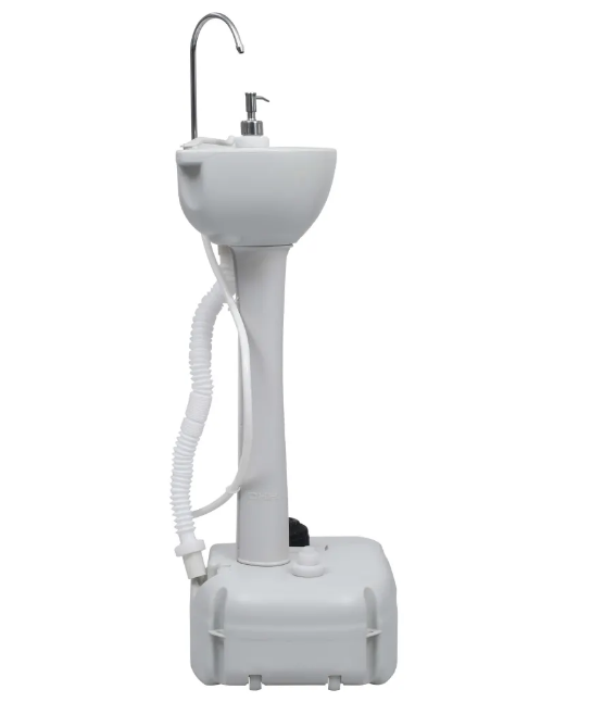Handwash Stand with Water Tank for Camping, Portable Sink Station with Soap Dispenser and Foot Pump