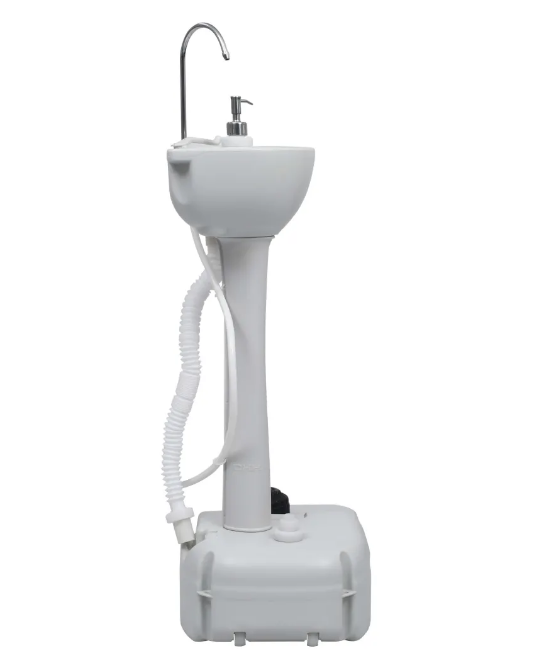 Handwash Stand with Water Tank for Camping, Portable Sink Station with Soap Dispenser and Foot Pump