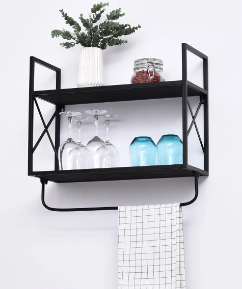 Mountable Wall Shelf With Bottom Hanger