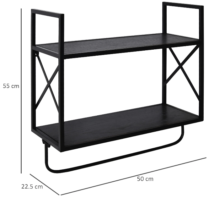 Mountable Wall Shelf With Bottom Hanger