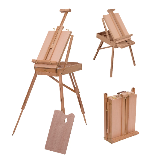 Foldable Wooden Art Easel Tripod with Adjustable Height and Portable Design