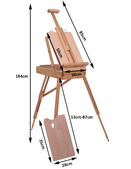 Foldable Wooden Art Easel Tripod with Adjustable Height and Portable Design