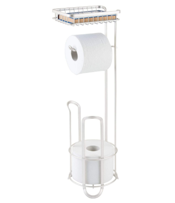 Toilet Paper Holder with Storage Shelf