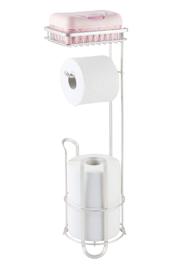 Toilet Paper Holder with Storage Shelf