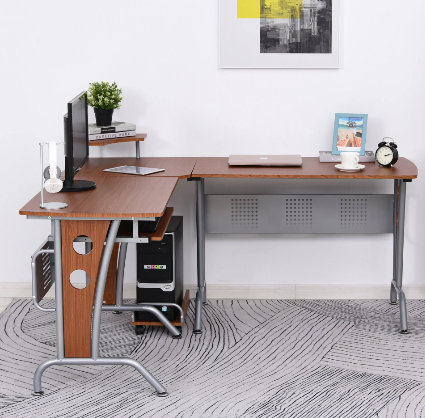 Corner Computer Desk with 50kg Load Capacity, Space-Saving L-Shaped Desk for Home Office and Workstation