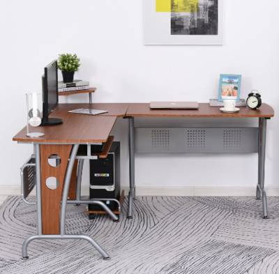 Corner Computer Desk with 50kg Load Capacity, Space-Saving L-Shaped Desk for Home Office and Workstation