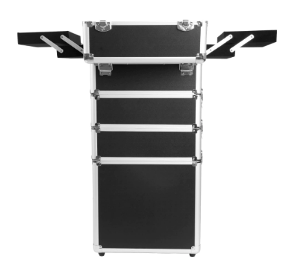 Aluminium Makeup Trolley Cosmetic Case with Detachable Mini-Cases – Portable Storage for Beauty Tools and Supplies