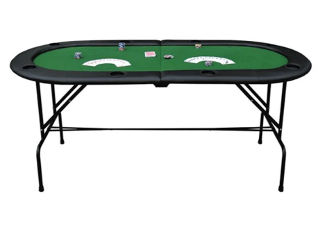 Foldable Poker Table with Built-In Drink Holders and Easy Storage Design