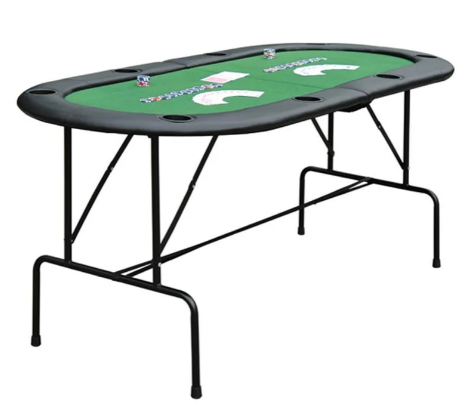Foldable Poker Table with Built-In Drink Holders and Easy Storage Design