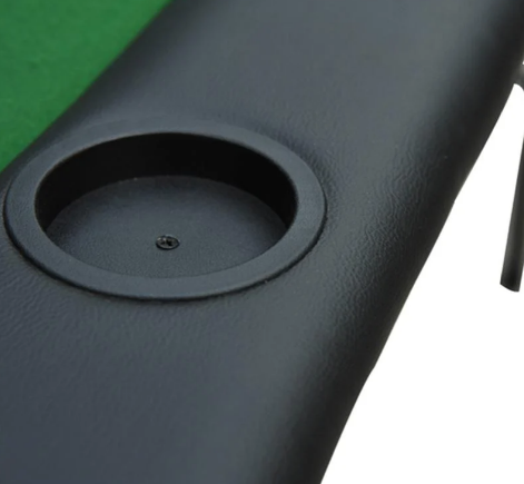 Foldable Poker Table with Built-In Drink Holders and Easy Storage Design