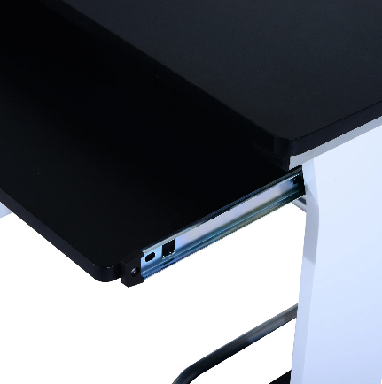 Computer Workstation with Sliding Keyboard Shelf, Adjustable Desk with Storage, Home Office Desk, Ergonomic Computer Desk for Home and Office Use